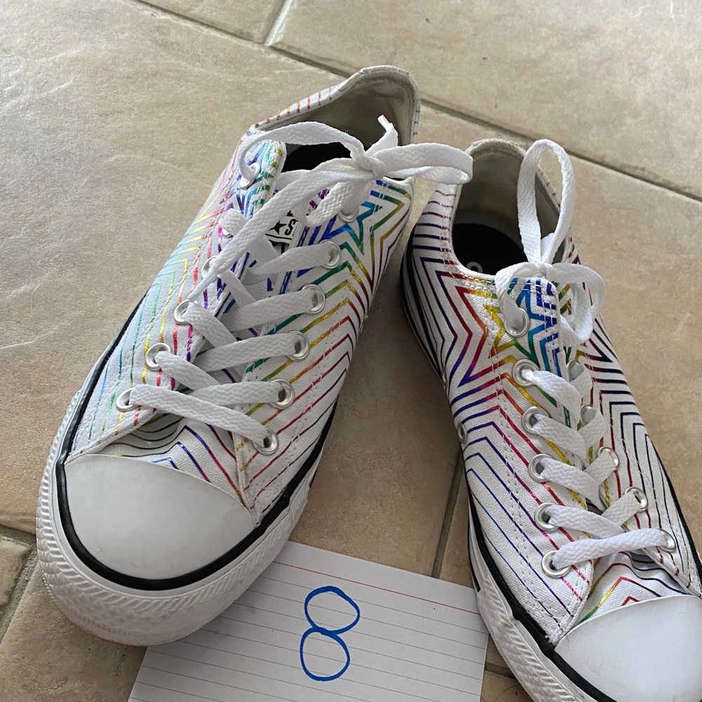 Brand new rainbow converse